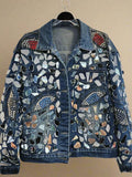 Women's Denim Geometric Mirrors Jacket