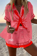 Lobster Print Summer Short Set