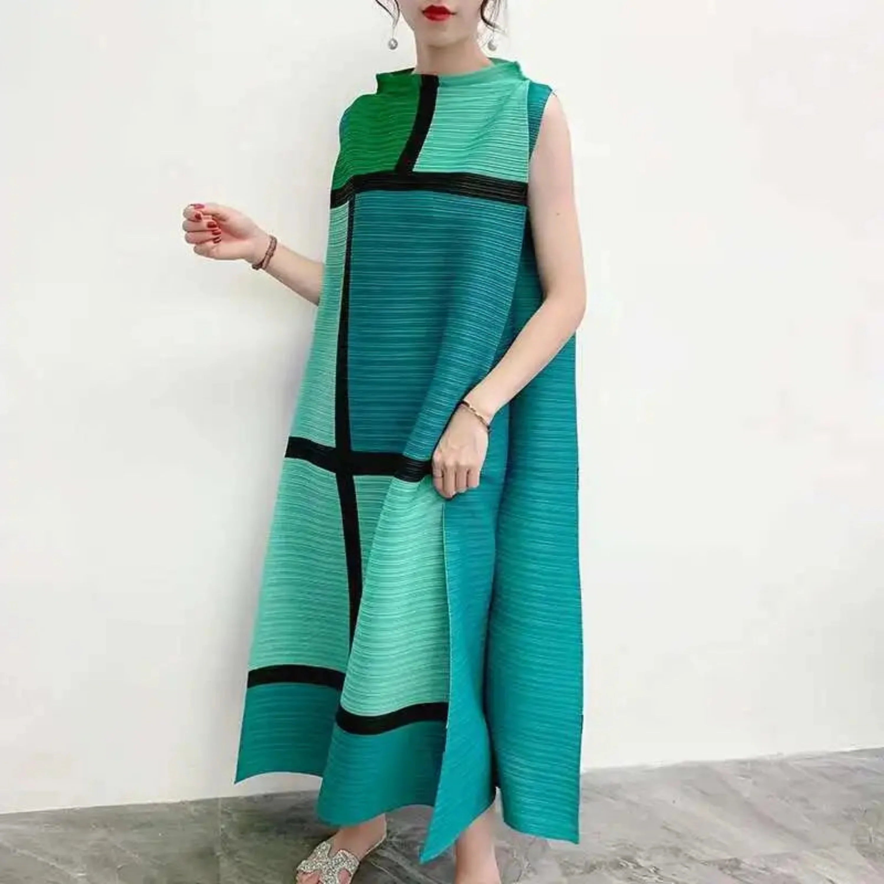 Luxury Pleated A-Line Dress