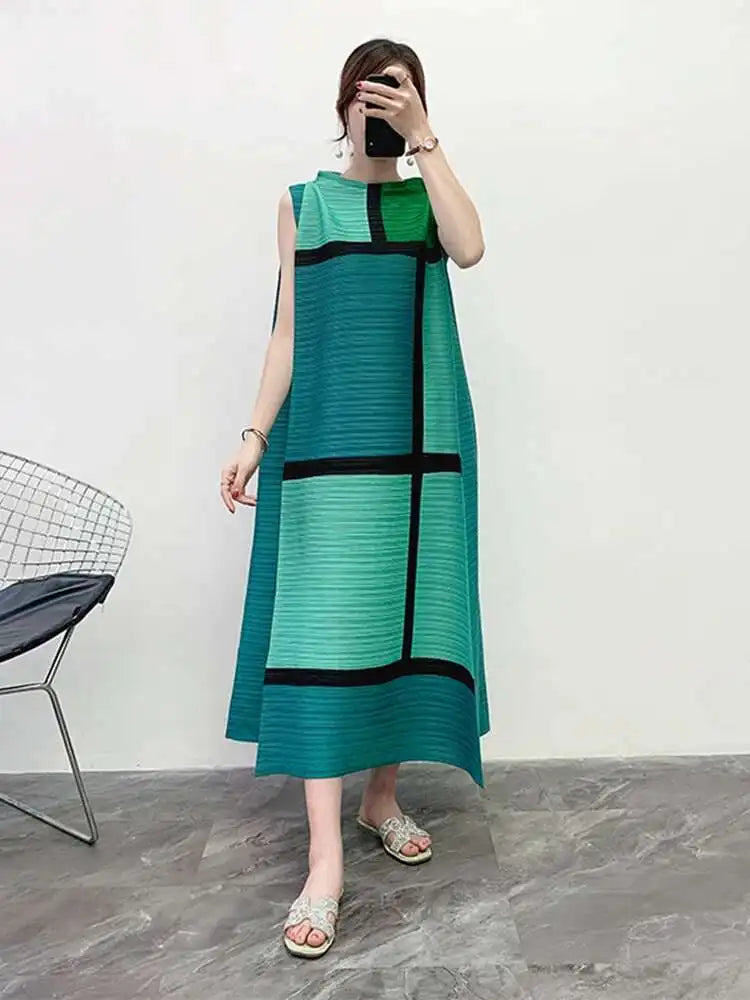 Luxury Pleated A-Line Dress