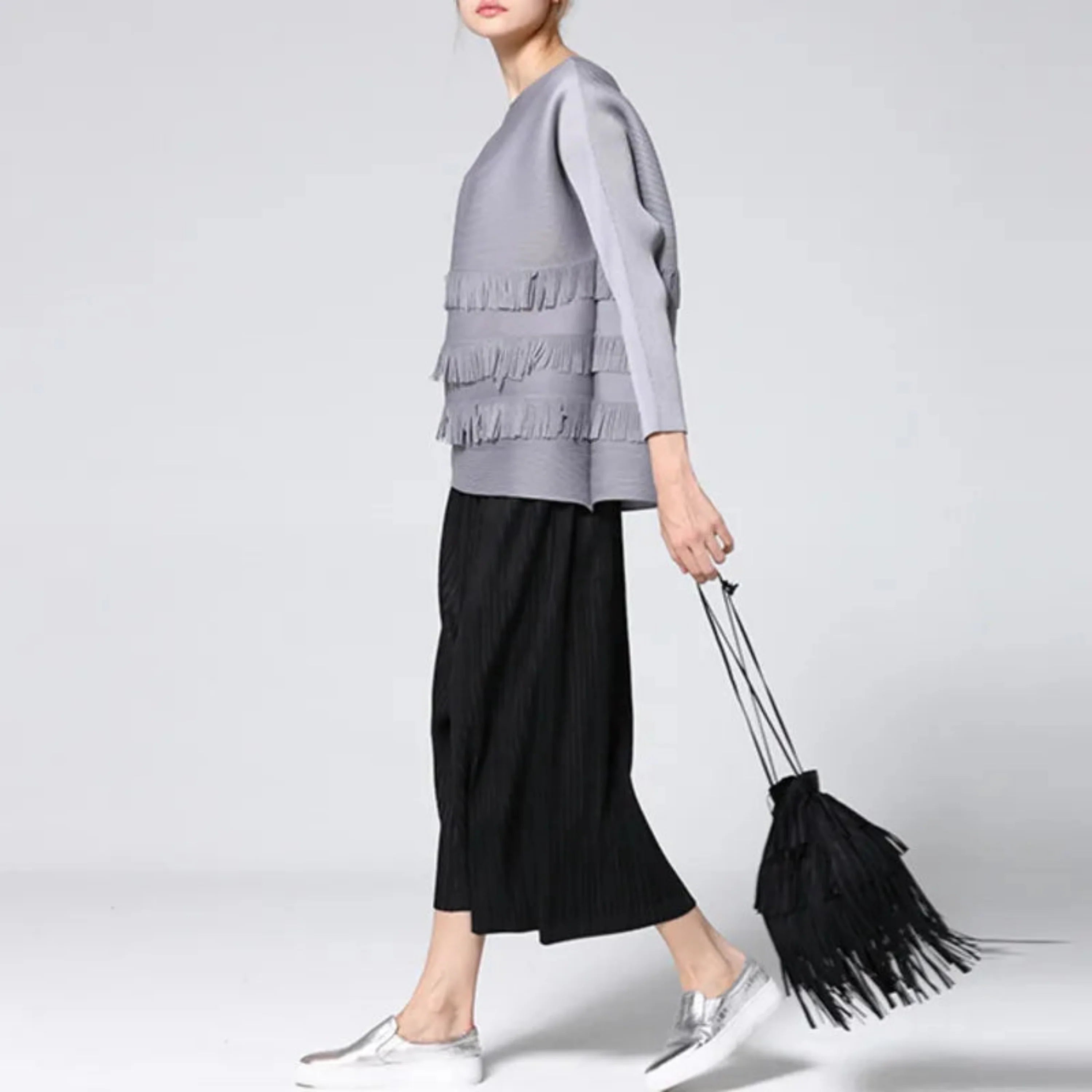 Pleated Relaxed Palazzo Top & Pant Set