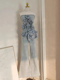 Women's Luxury Denim Floral Jumpsuit