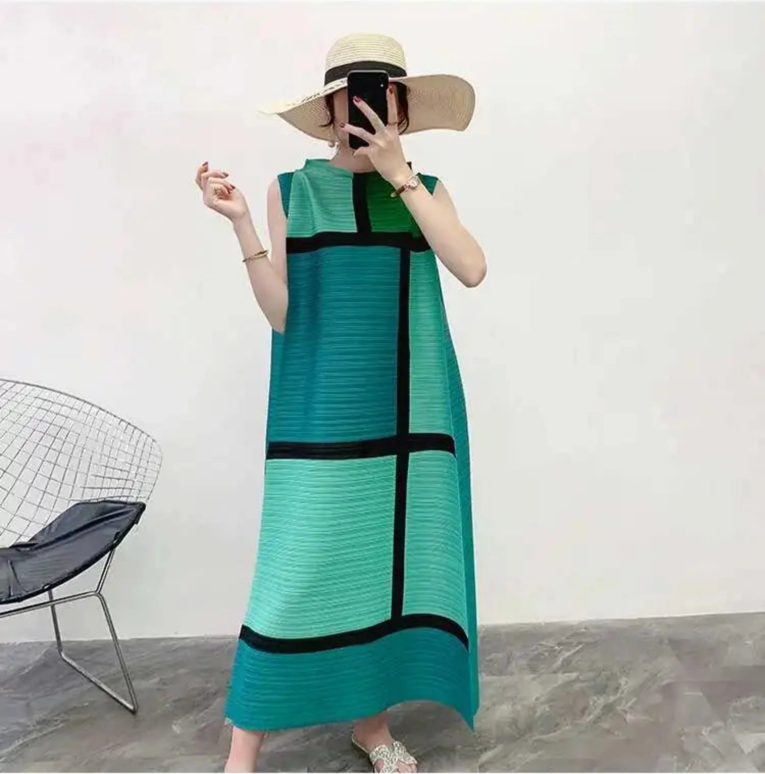 Luxury Pleated A-Line Dress