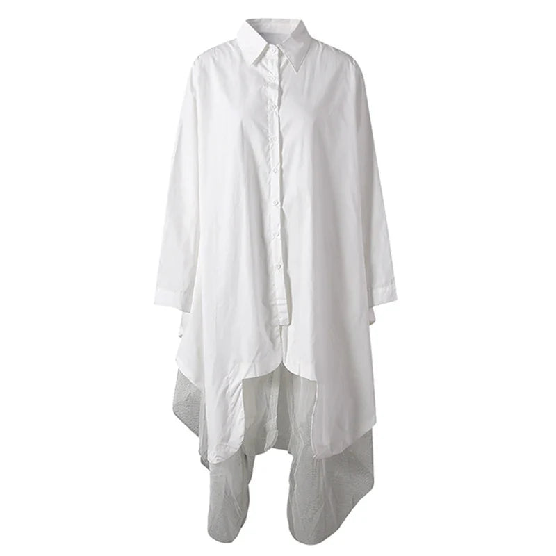 Avant-Garde Asymmetric Hem Tunic Dress