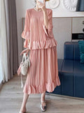 Flowy Pleated Pull-On Skirt Set