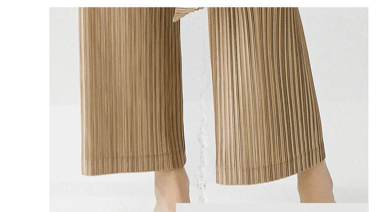 Gold Flowy Pleated Pant & Top Set