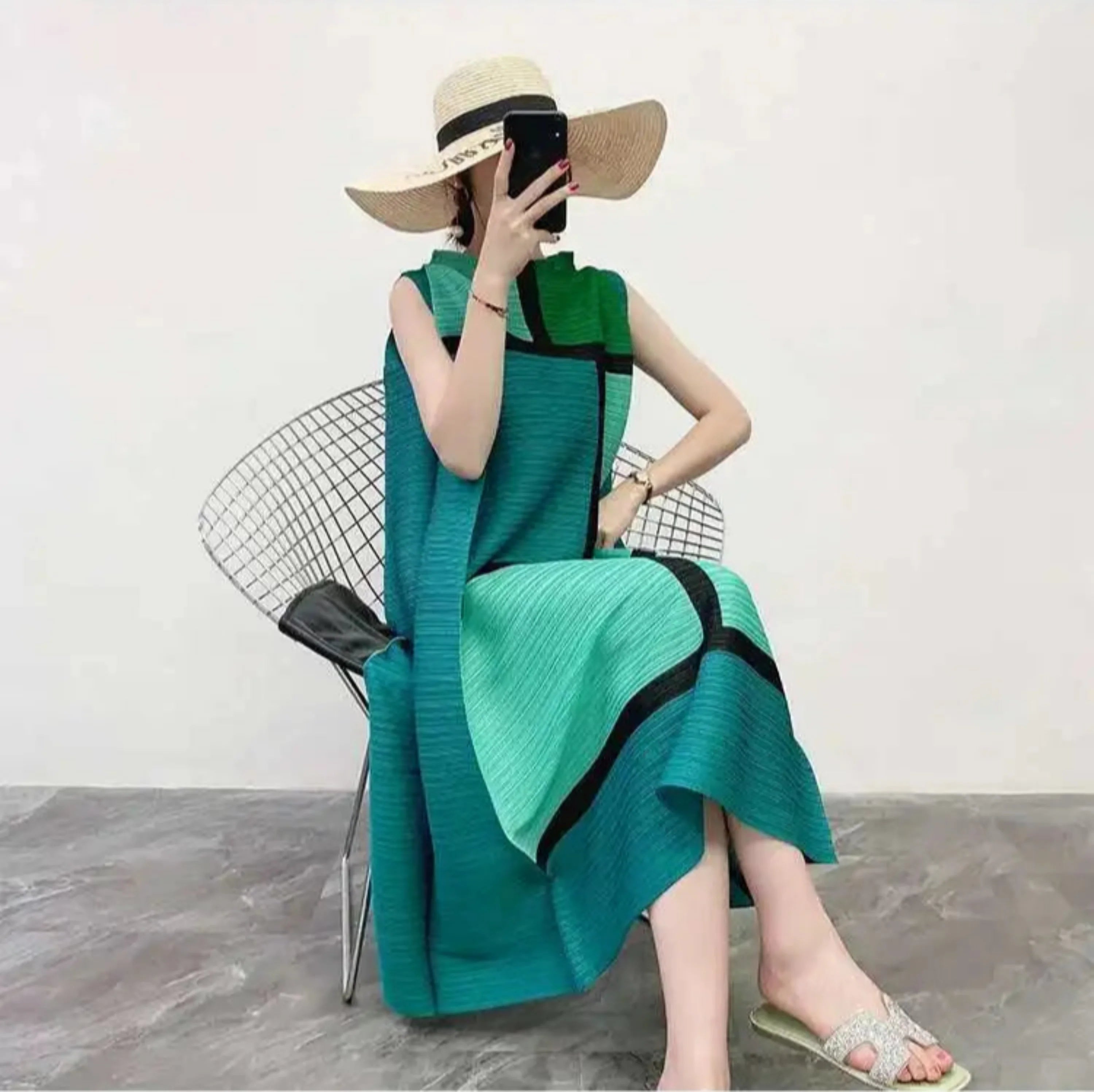 Luxury Pleated A-Line Dress
