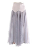 Tulle Slim-Fit Midi Skirt