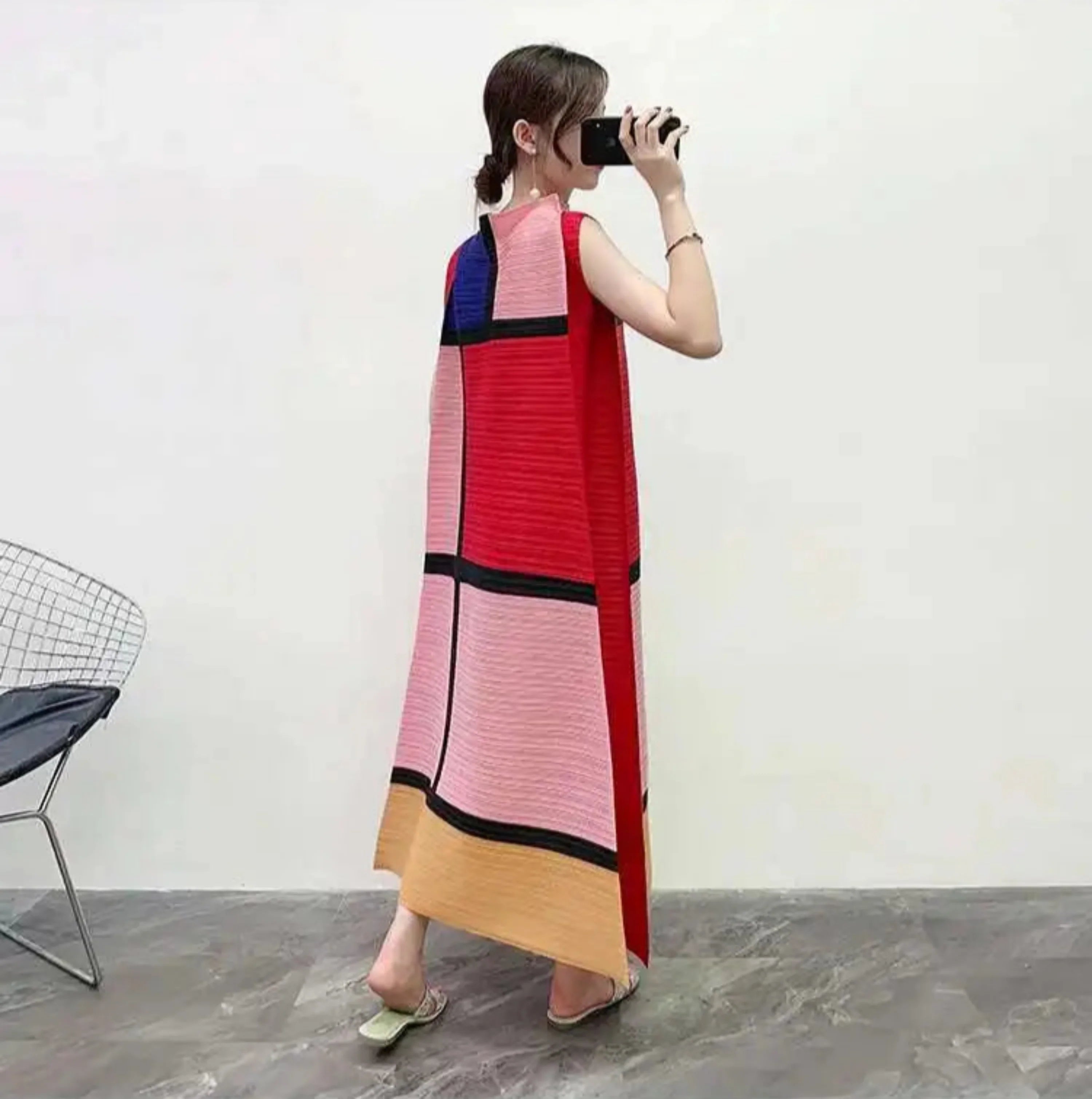 Luxury Pleated A-Line Dress