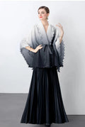 Plissé Pleated Long Skirt With Capelet Top