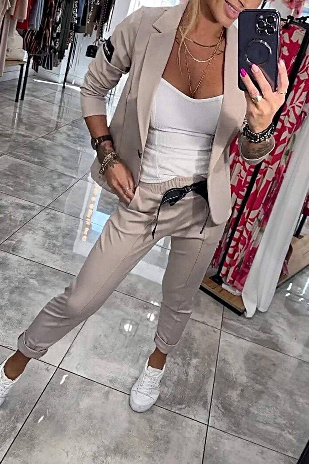 Relaxed Solid Two-Piece Set